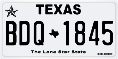 TX license plate BDQ1845