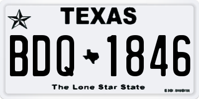 TX license plate BDQ1846