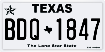 TX license plate BDQ1847