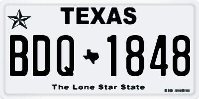 TX license plate BDQ1848