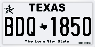 TX license plate BDQ1850
