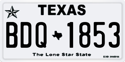 TX license plate BDQ1853