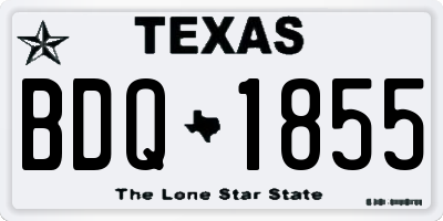 TX license plate BDQ1855