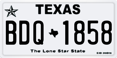 TX license plate BDQ1858