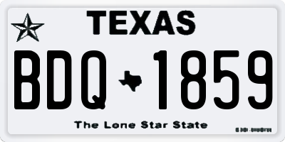 TX license plate BDQ1859