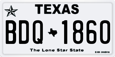 TX license plate BDQ1860