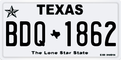 TX license plate BDQ1862
