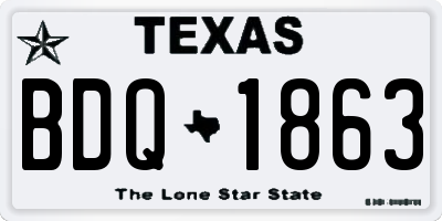 TX license plate BDQ1863