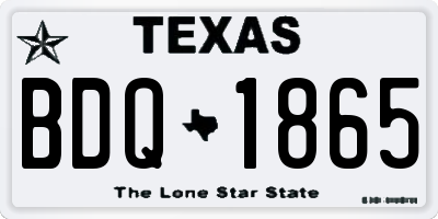 TX license plate BDQ1865