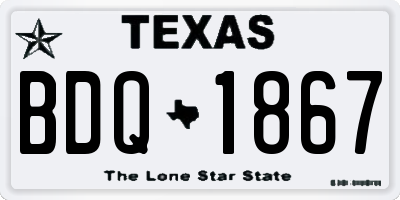 TX license plate BDQ1867