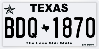 TX license plate BDQ1870