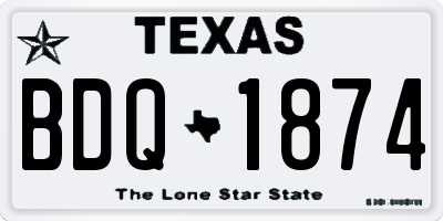 TX license plate BDQ1874