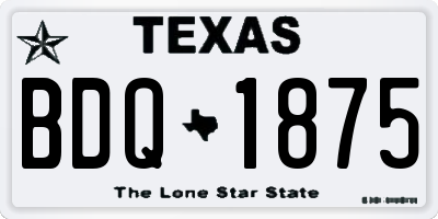 TX license plate BDQ1875