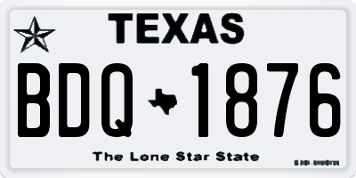 TX license plate BDQ1876
