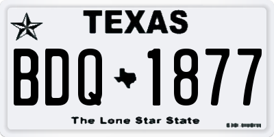 TX license plate BDQ1877