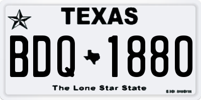 TX license plate BDQ1880