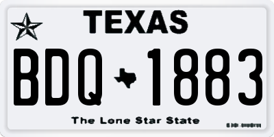 TX license plate BDQ1883