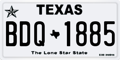 TX license plate BDQ1885
