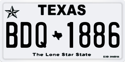 TX license plate BDQ1886