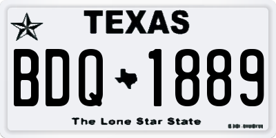 TX license plate BDQ1889
