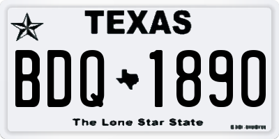 TX license plate BDQ1890