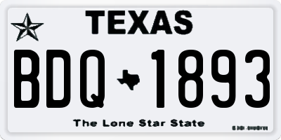 TX license plate BDQ1893