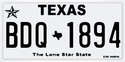TX license plate BDQ1894