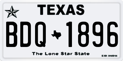 TX license plate BDQ1896