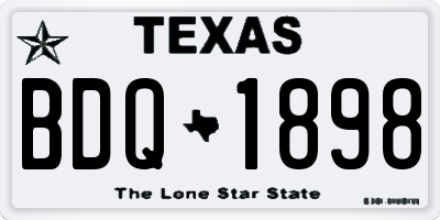 TX license plate BDQ1898
