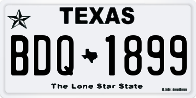 TX license plate BDQ1899