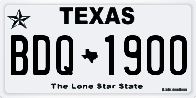 TX license plate BDQ1900