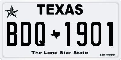TX license plate BDQ1901
