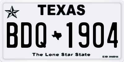 TX license plate BDQ1904