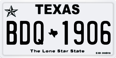 TX license plate BDQ1906
