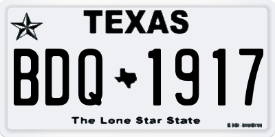 TX license plate BDQ1917