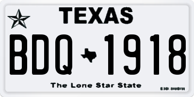 TX license plate BDQ1918
