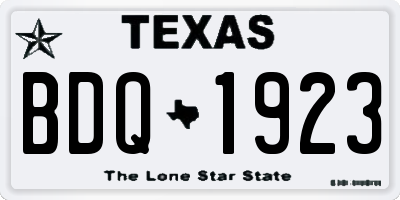 TX license plate BDQ1923