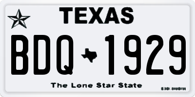 TX license plate BDQ1929