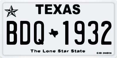 TX license plate BDQ1932