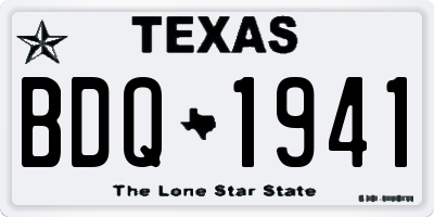 TX license plate BDQ1941