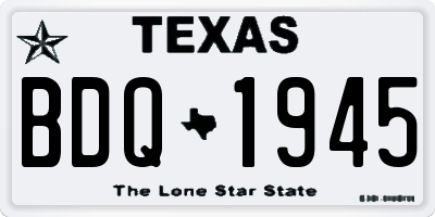 TX license plate BDQ1945