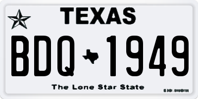 TX license plate BDQ1949