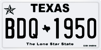 TX license plate BDQ1950