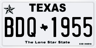 TX license plate BDQ1955