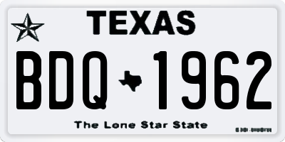 TX license plate BDQ1962