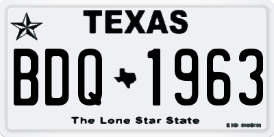 TX license plate BDQ1963