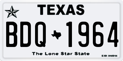 TX license plate BDQ1964