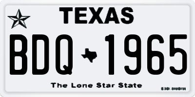 TX license plate BDQ1965