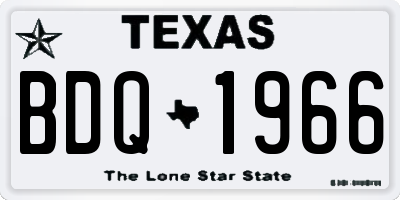 TX license plate BDQ1966