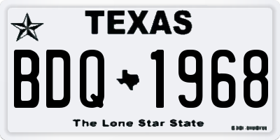 TX license plate BDQ1968
